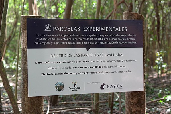Parcelas Experimentales en la Reserva Natural de Tigre